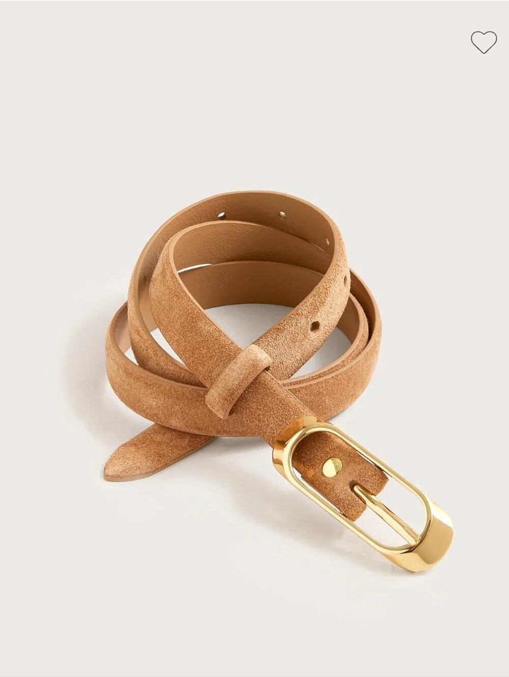 NWT J. Crew Skinny oval-buckle suede belt, Size XS - Picture 3 of 3